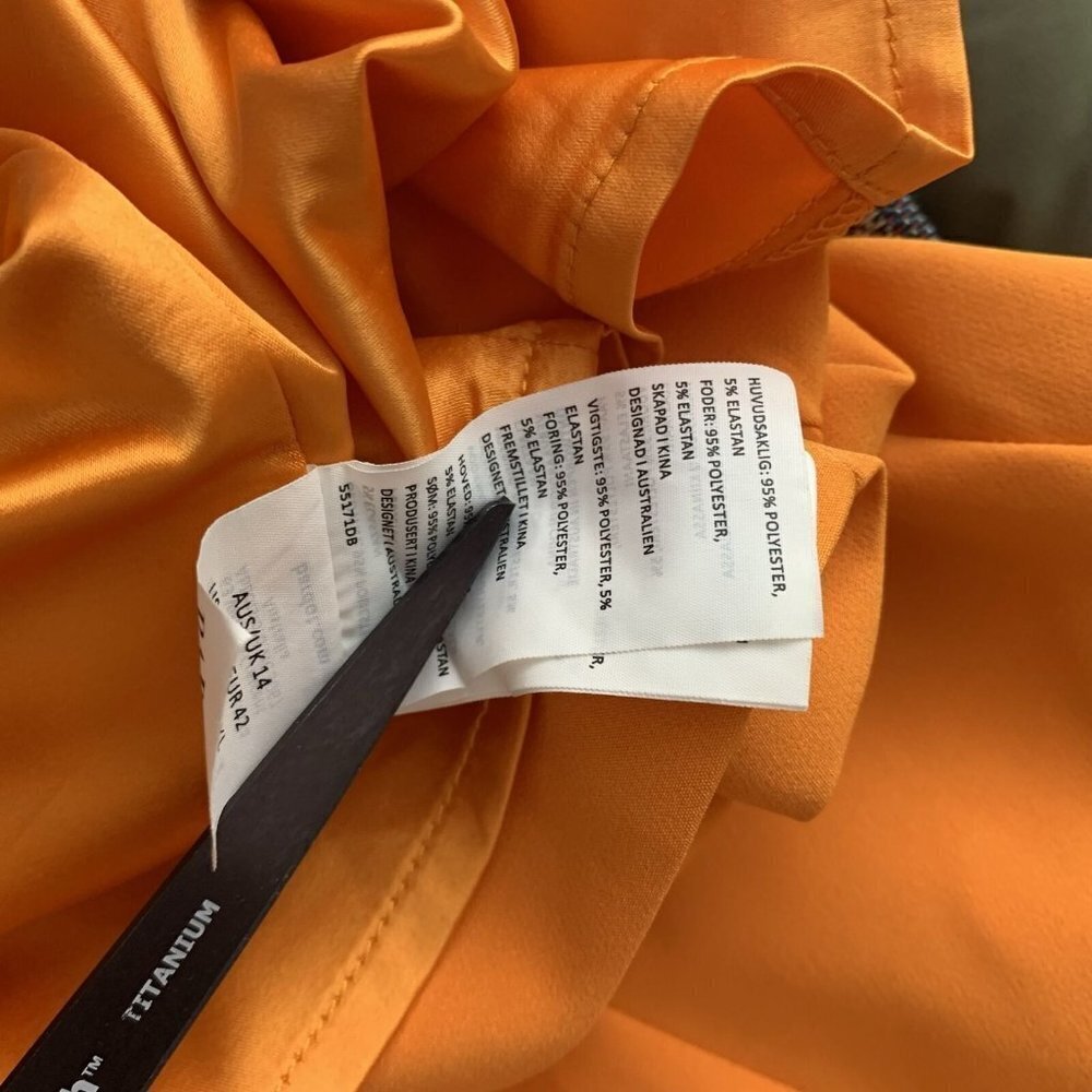 NWT Bardot CHIARA Dress in Mandarin Orange Size 10 Minimalist - Picture 8 of 8